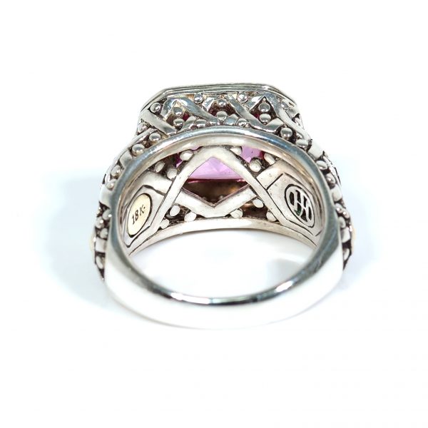 John Hardy Batu Sari Pink Topaz & Diamond Ring