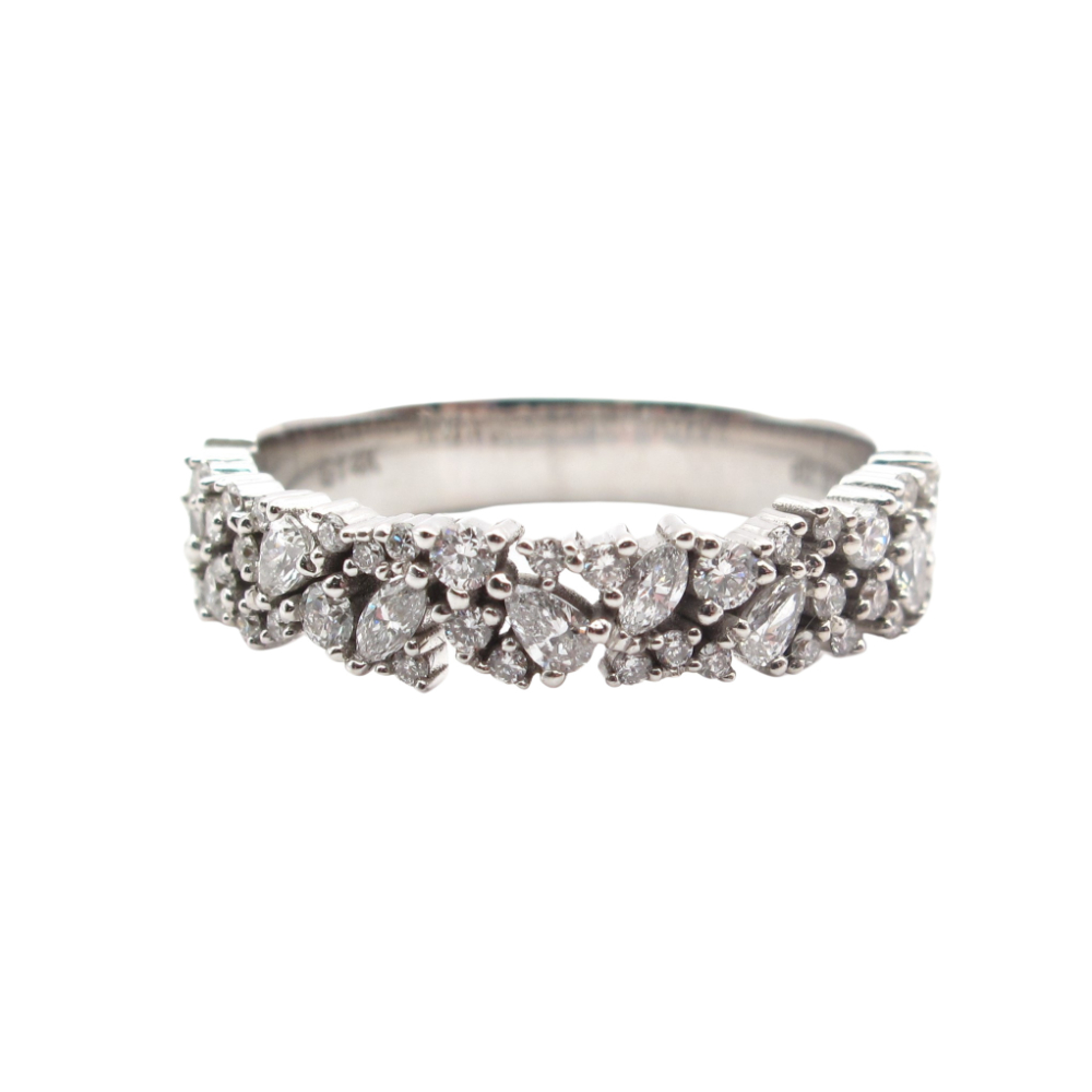 Pear Marquise and Round Diamond Scatter Band