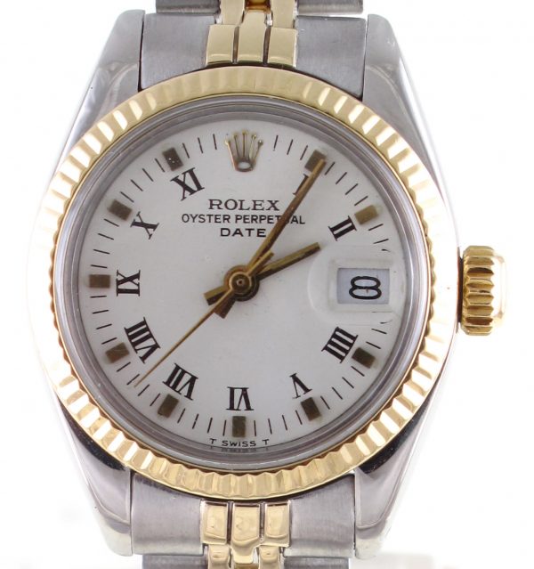 Pre-Owned Ladies Rolex Date (1980) Two Tone Model 6916 Front Close