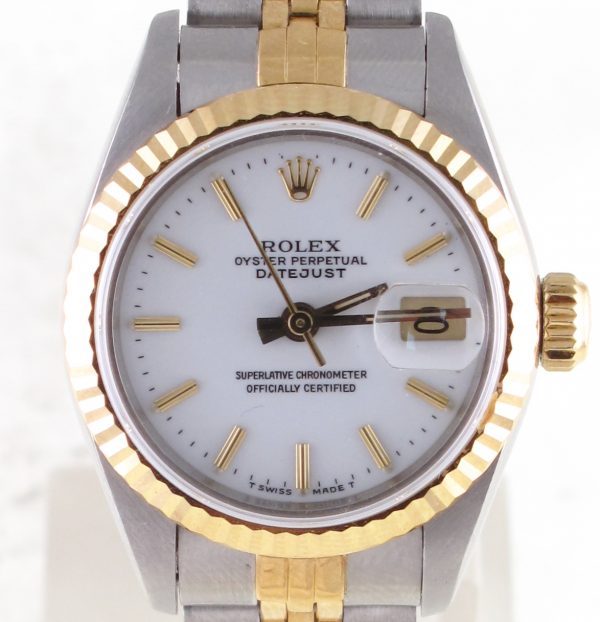 Pre-Owned Ladies Rolex Datejust (1988) Two Tone Model 69173 Front Close