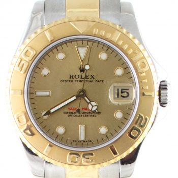 Pre-Owned Rolex Midsize Yachtmaster Champagne Dial (2001) Two Tone #168623