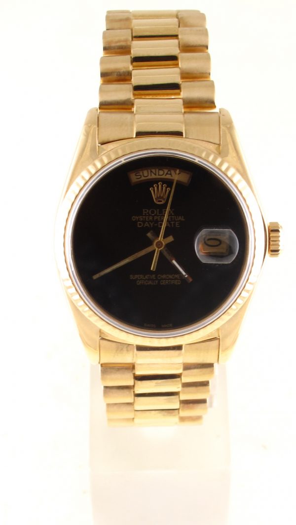 Pre-owned Rolex 36mm Day-Date Presidential (1980) 18k Yellow Gold 18038 Fronts