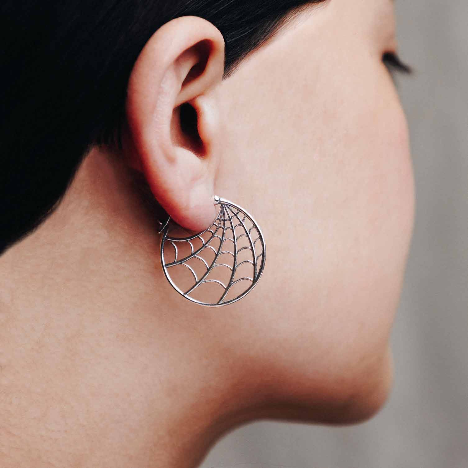 Buy Spider Web Hoop Earrings Sterling Online Arnold Jewelers