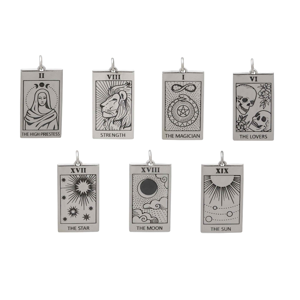 Tarot Card Charm, Sterling Silver