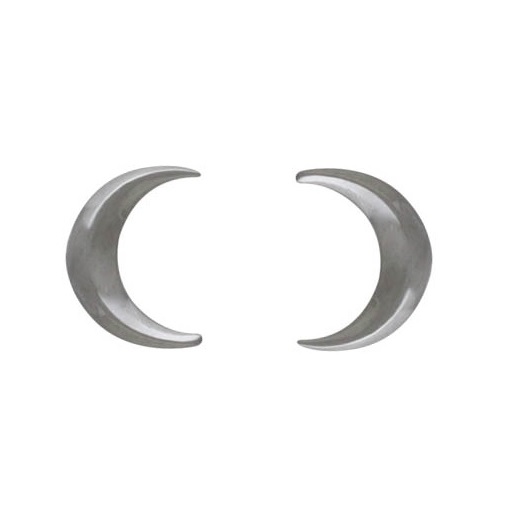 Mini Crescent Moon Earrings, Sterling Silver Studs