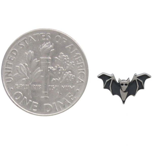 Tiny Detailed Bat Earrings Size