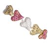 Tri Gold Ruby Diamond Heart Bracelet Bolo Closeup