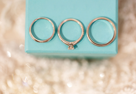 3 rings on Tiffany and co colored box