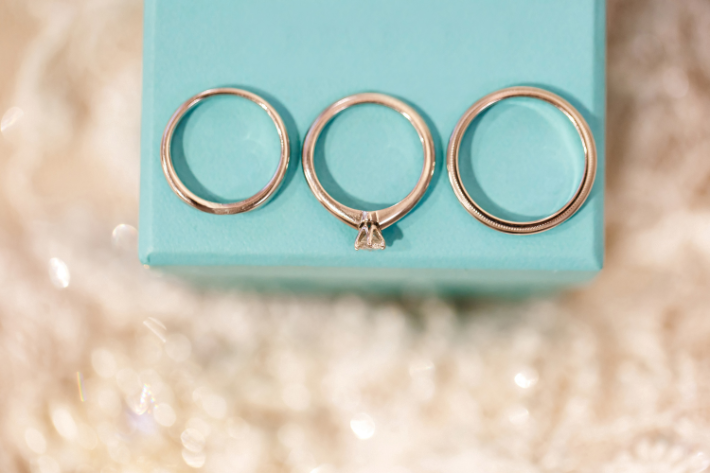 3 rings on Tiffany and co colored box
