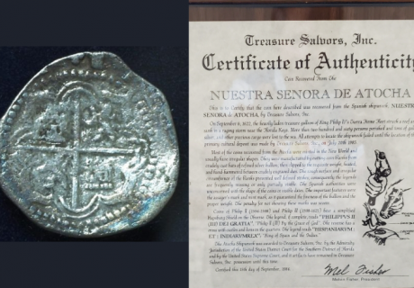 atocha coin with certificate