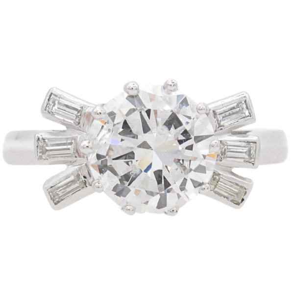 1.99ct Mid Century Platinum Diamond Engagement Ring