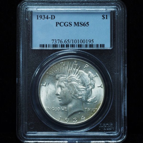 1934-D Peace Silver Dollar MS65 PCGS