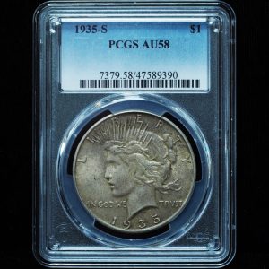 1935-S Peace Silver Dollar AU58 PCGS
