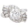 1950's 2ctw Diamond Mid Century Engagement Ring Platinum GIA front