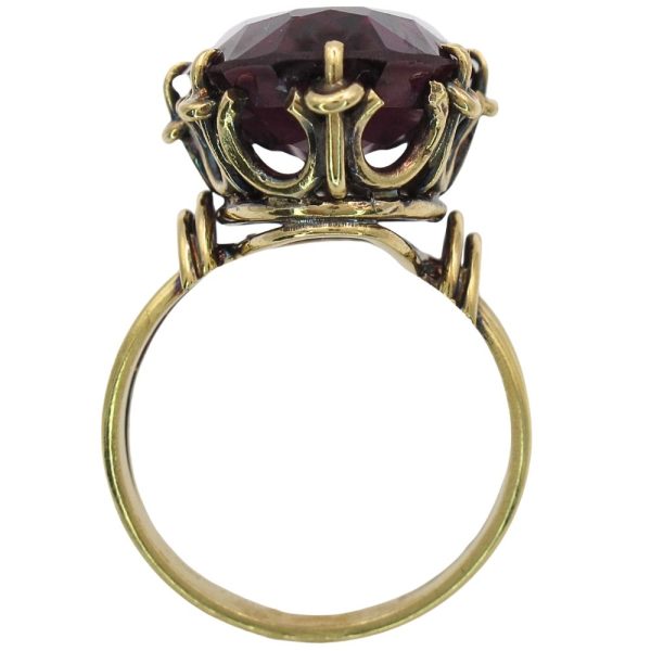 19ct Oval Color Change Sapphire Edwardian Ring 18k Gold Profile