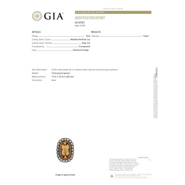 8.38ctw Imperial Topaz Edwardian Ring 14K GIA Report
