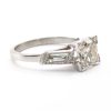 Art Deco 1.50 carat Diamond Platinum Engagement Ring with Parallelogram Side