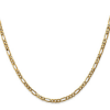 Flat gold figaro chain necklace 14k yellow gold