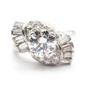 Mid Modern 2 carat Diamond Platinum Engagement Ring