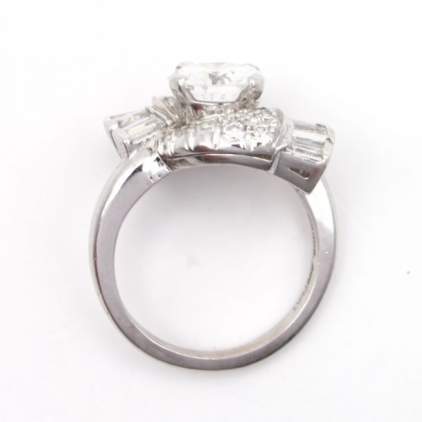 Mid Modern 2 carat Diamond Platinum Engagement Ring Profile