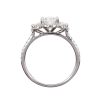 Oval Half Moon Diamond Halo Engagement Ring Profile