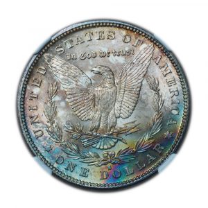 1879-S Morgan Silver Dollar MS67 NGC + CAC Rainbow Toned