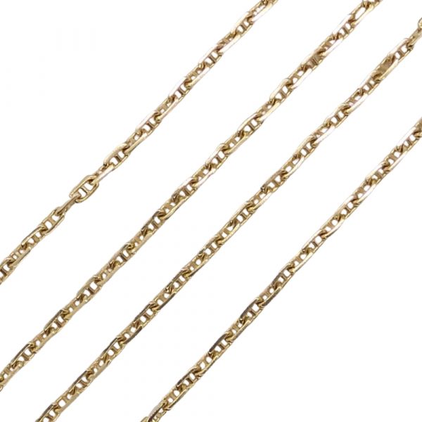 Three Dimensional Anchor Mariner Chain Link Necklace 14K Yellow Gold ~ 24 14 ~ 12.8 Grams Links
