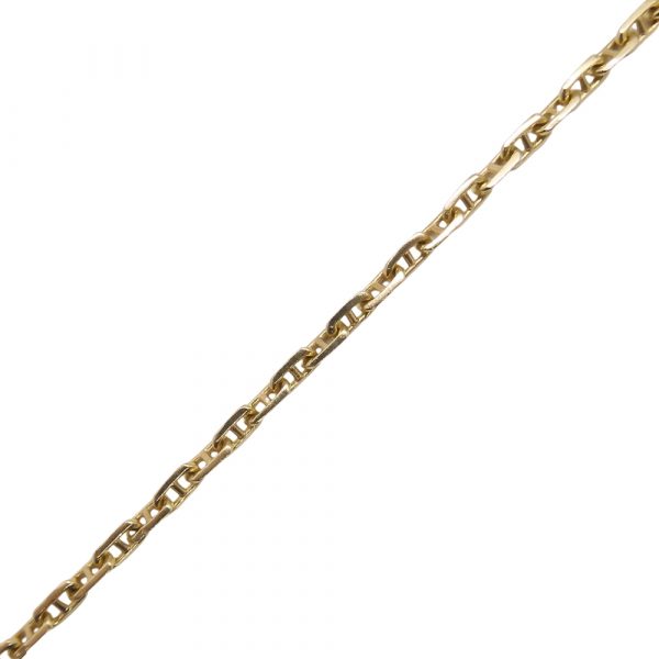 Three Dimensional Anchor Mariner Chain Link Necklace 14K Yellow Gold ~ 24 14 ~ 12.8 Grams Close Up