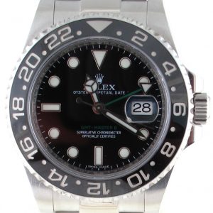 Pre-Owned Rolex GMT Master II (2017) Stainless Steel Model 116710LN Front Close