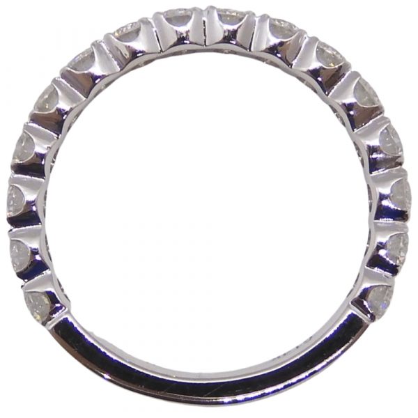 Round Diamond Wedding Band Stack Ring 1.113ctw 14k White Gold Side