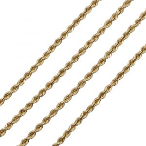 Solid Rope Chain Link Necklace 14K Yellow Gold Links