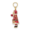 santa charm side with red, white and black enamel