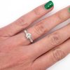 1 Carat European Round Diamond Platinum Engagement Ring Hand