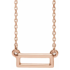 14K Rose Rectangle Bar 16-18 Necklace