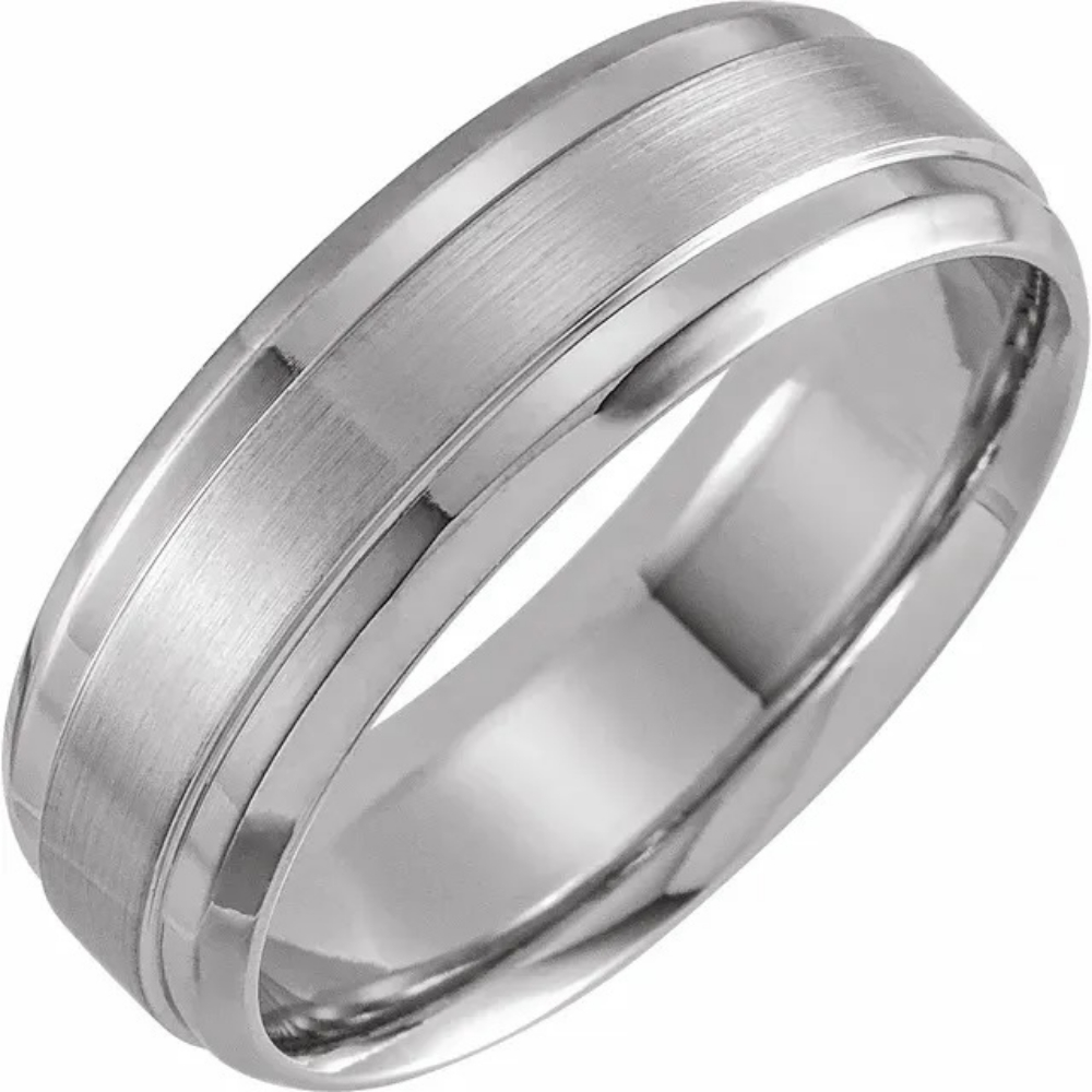 M-Fit 10Kt Yellow Gold 7mm Beveled-Edge Band With Satin Finish