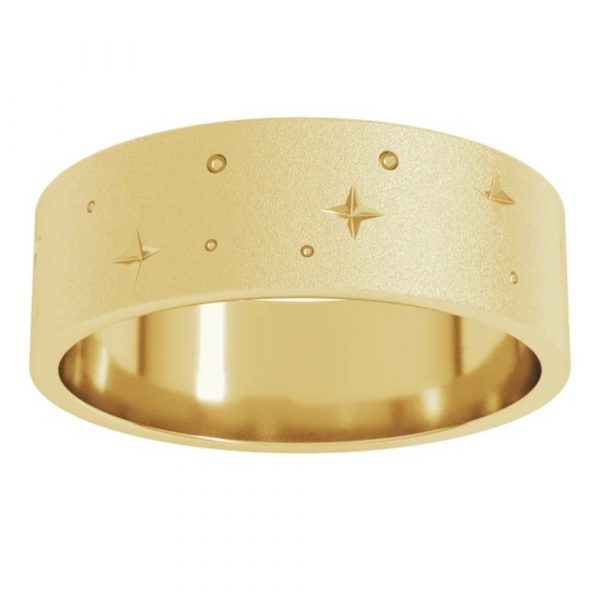 Celestial Yellow Gold Band Top View