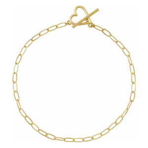 Yellow Gold Paperclip Bracelet with Toggle Clasp
