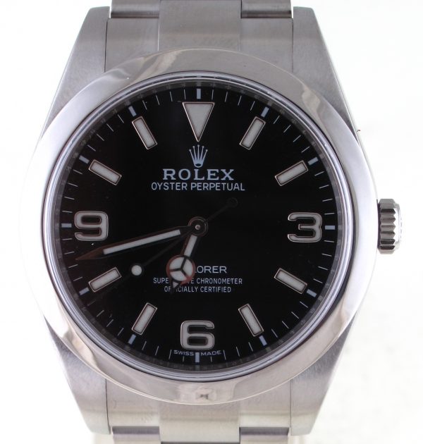 Pre-Owned Rolex Explorer I 39MM (2018) Stainless Steel 214270 Front Close