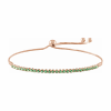 Stylish Adjustable Bolo Bracelet Rose Gold with Emeralds