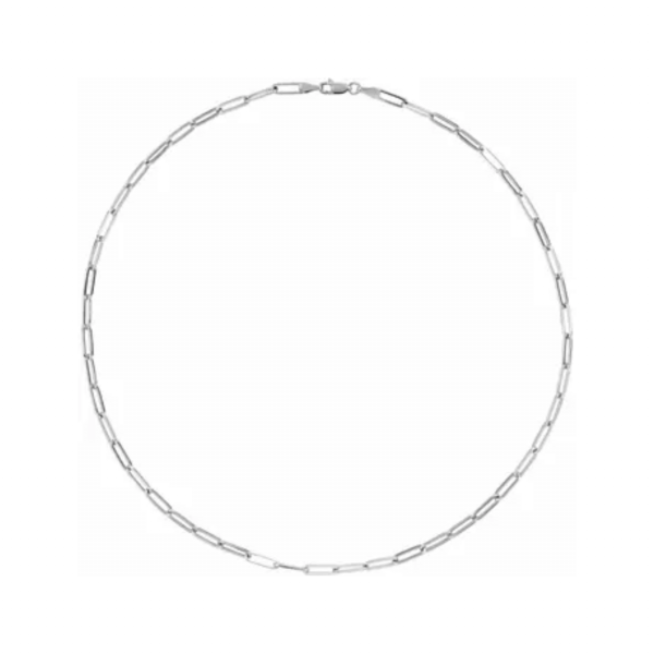 White Gold Simple Paperclip-Style Bracelet