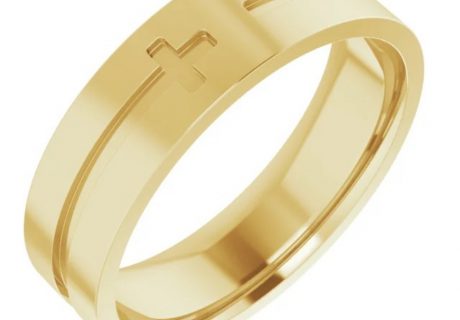 Yellow Gold Cross Wedding Band
