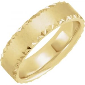 Yellow Gold Faceted Edge Wedding B