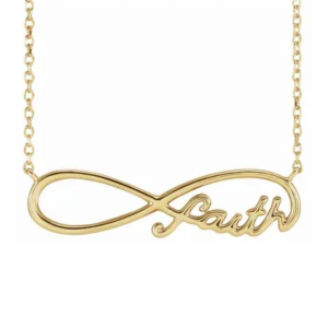 Yellow Gold Faith Forever Infinity Necklace