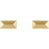 Yellow Gold Geometric Stud Earring Front