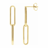 Yellow Gold Interlocked Gold Paperclip Dangle Earrings