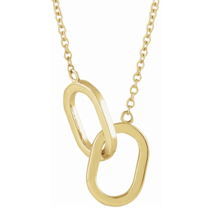Yellow Gold Interlocked Link Necklace