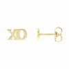 Yellow Gold Petite XO Stud Earrings