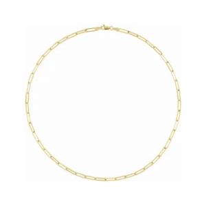 Yellow Gold Simple Paperclip-Style Bracelet