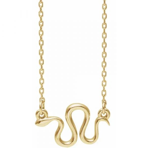 Yellow Gold Station Snake Necklace