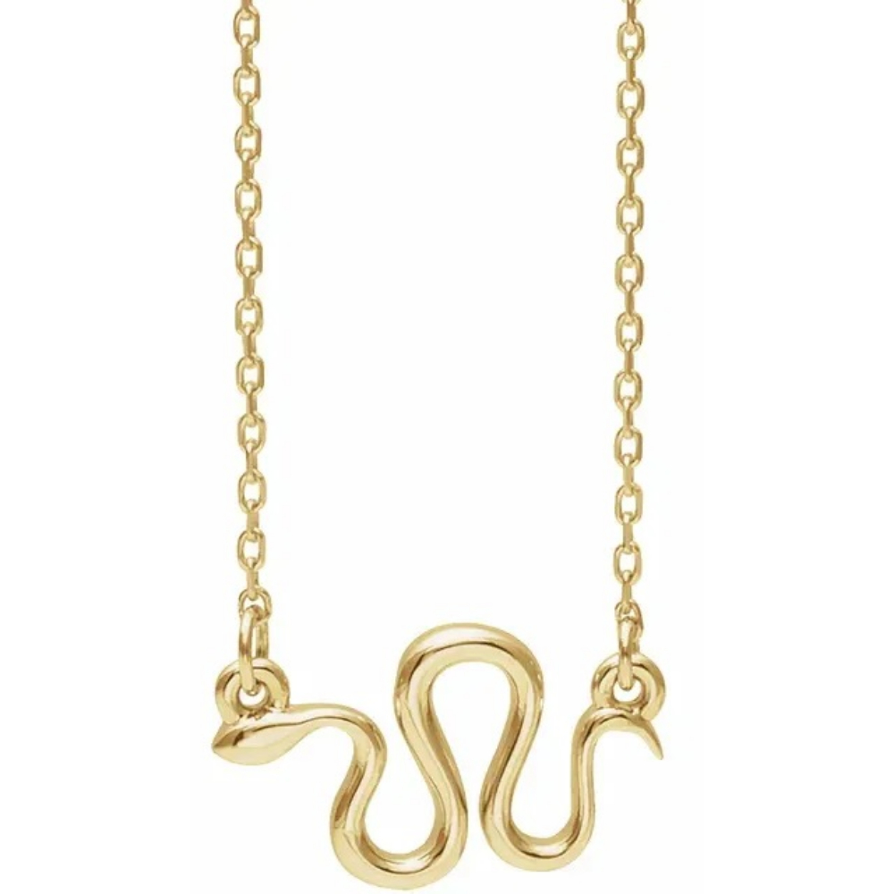 Simple Gold Snake Station Necklace